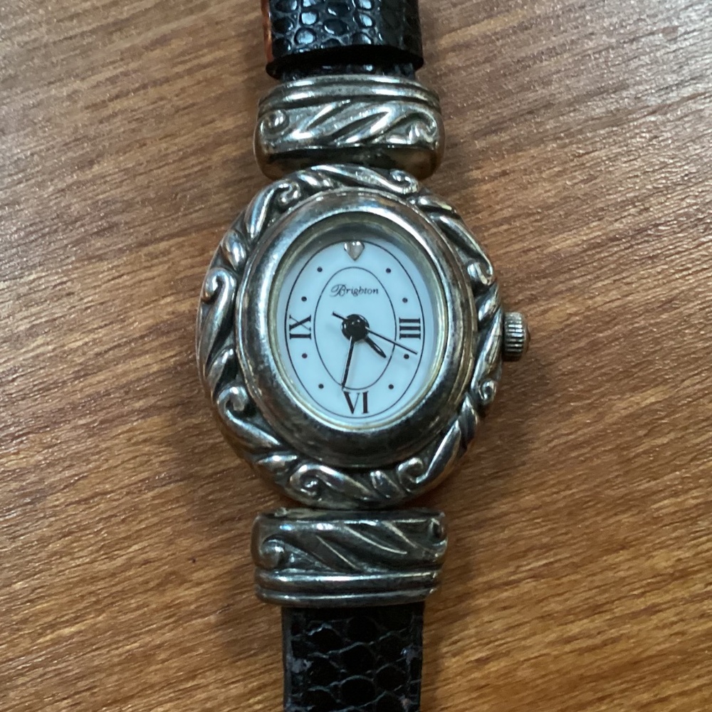 Brighton Paris Silver-tone Women’s Watch With Rotating Band/Strap